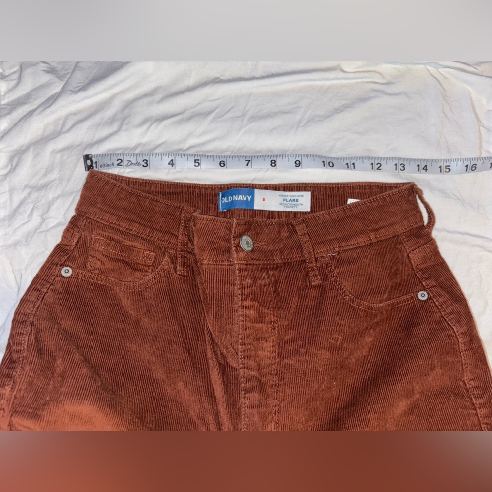 Old Navy Corduroy High Rise Brown Flare Pants. - Picture 5 of 10